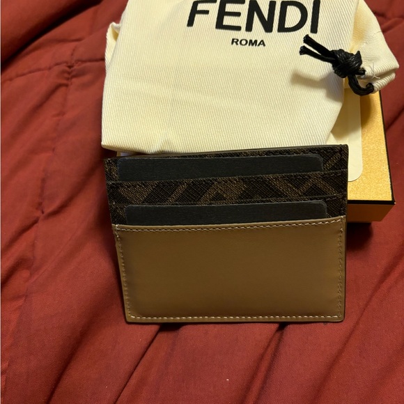 FF Squared Card Holder Beige leather card holder - Picture 6 of 7